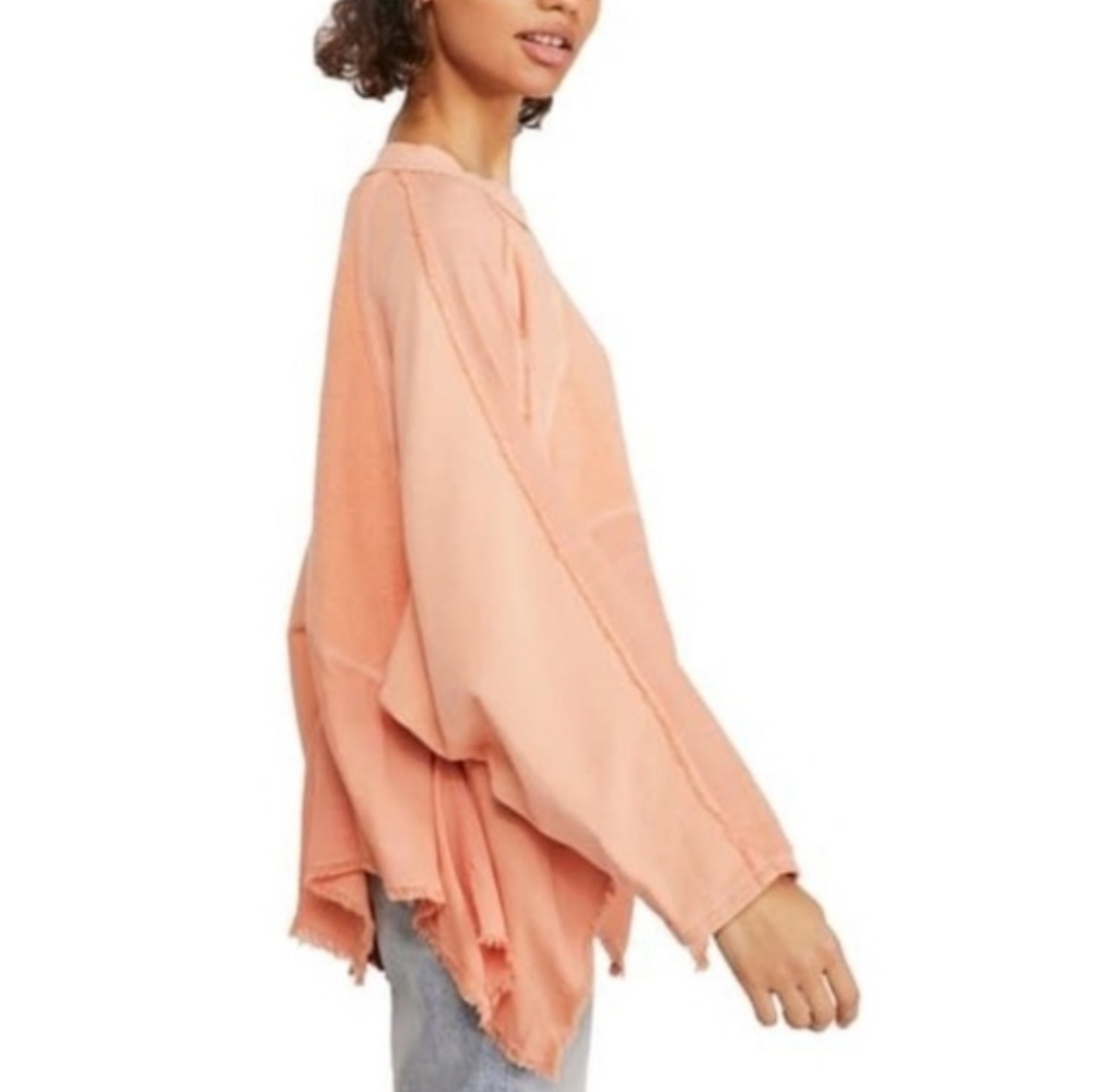 Free People Gold Duster Pullover Oversize Slouchy Asymmetric S Bermuda Sands NWT - Picture 4 of 14